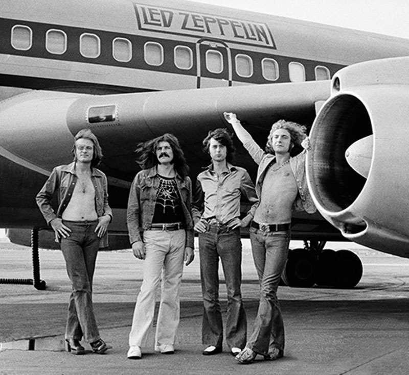 Led Zeppelin in Front of The Starship Tour Airplane, NY, July 24, 1973 (Composite)